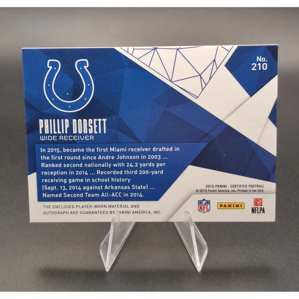 2015 Panini Certified Phillip Dorsett #210 Freshman Fabric Signatures /799 Colts